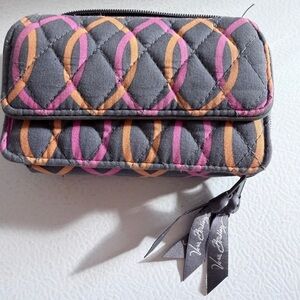 Vera Bradley Quilted Gray wallet  with Pink & Orange Rings